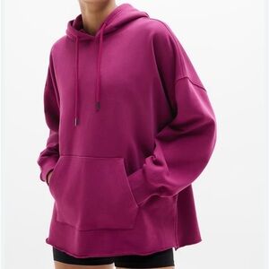 NEW Size Small Athleta Heavyweight Terry Oversized Fleece Hoodie Wildberry Pink